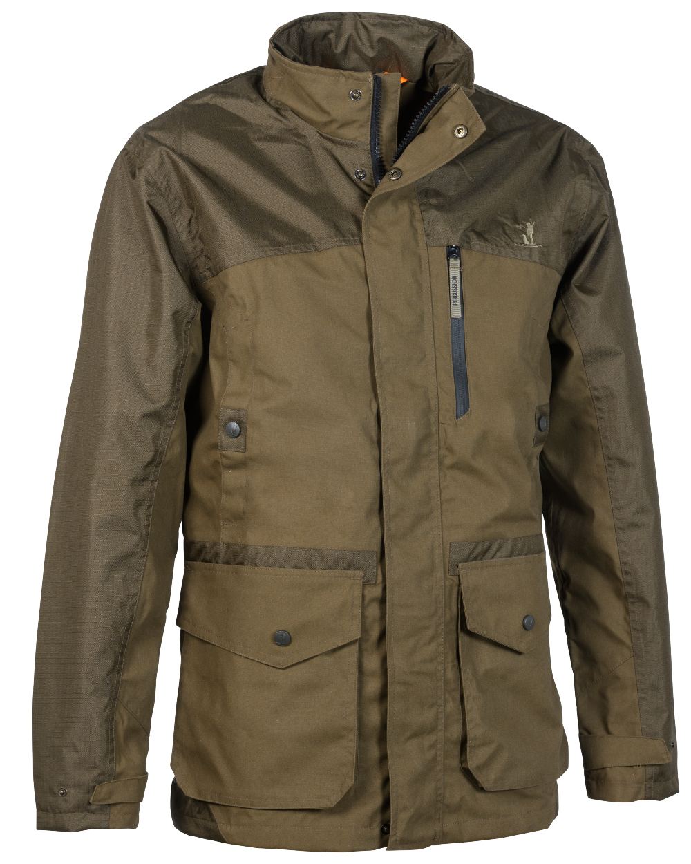 Khaki coloured Percussion Childrens Imperlight Hunting Jacket on white background 