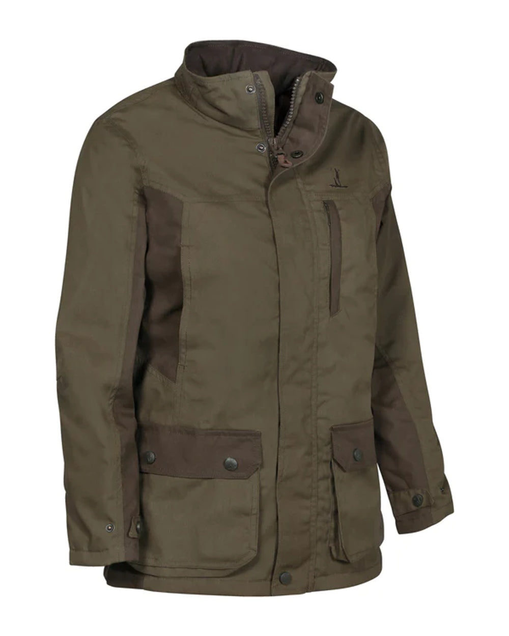 Khaki coloured Percussion Childrens Imperlight Hunting Jacket Clearance on white background