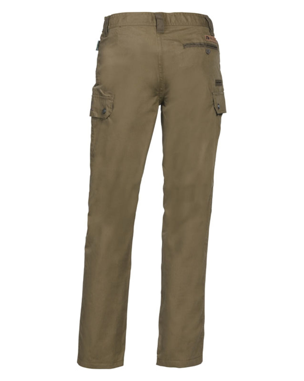 Khaki coloured Percussion Childrens Imperlight Trousers on white background 