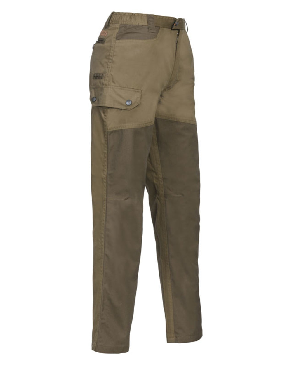 Khaki coloured Percussion Childrens Imperlight Trousers on white background 