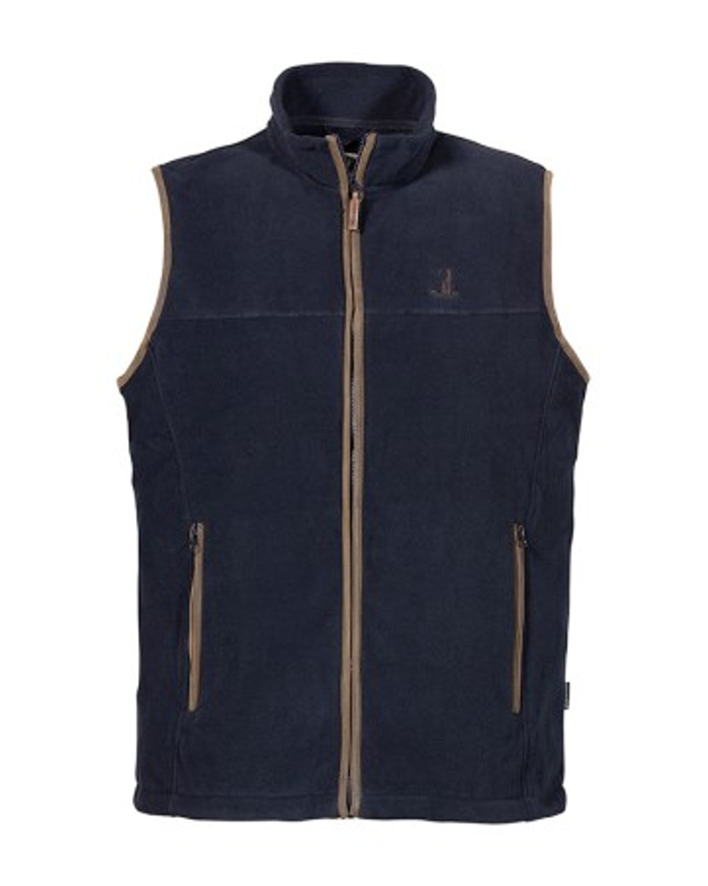 Navy coloured Percussion Childrens Scotland Gilet on white background 