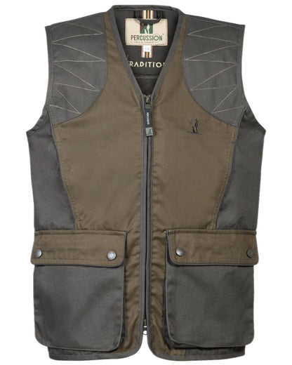 Light Khaki Coloured Percussion Childrens Tradition Hunting Vest on white background 