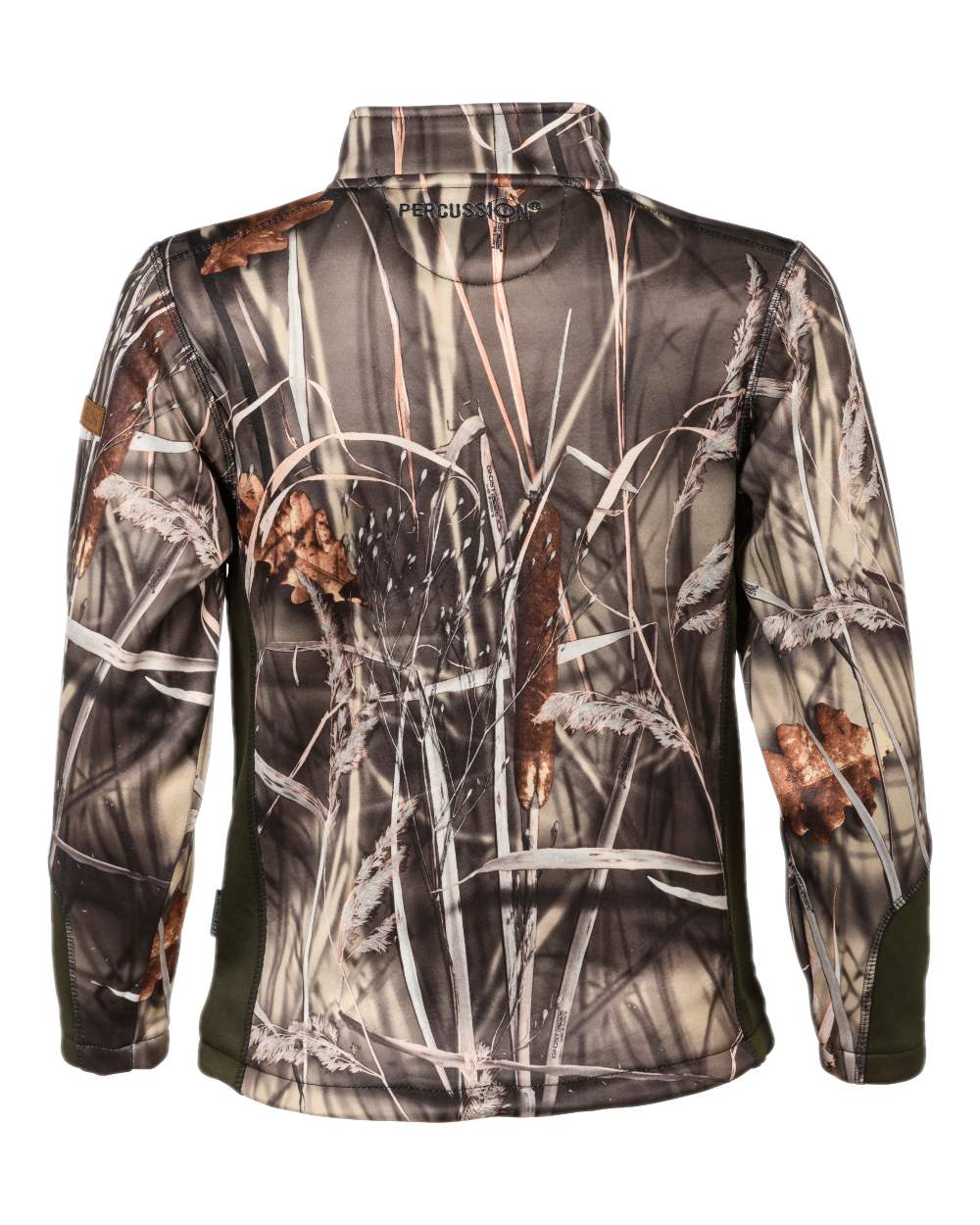 Ghostcamo Wet coloured Percussion Childrens Zipped Softshell Jacket on white background 