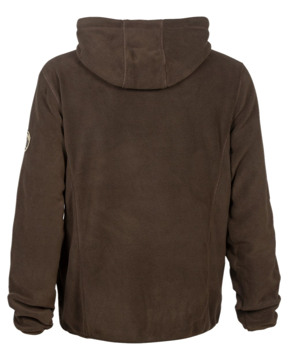 Brown coloured Percussion Fleece Hooded Sweatshirt on white background 