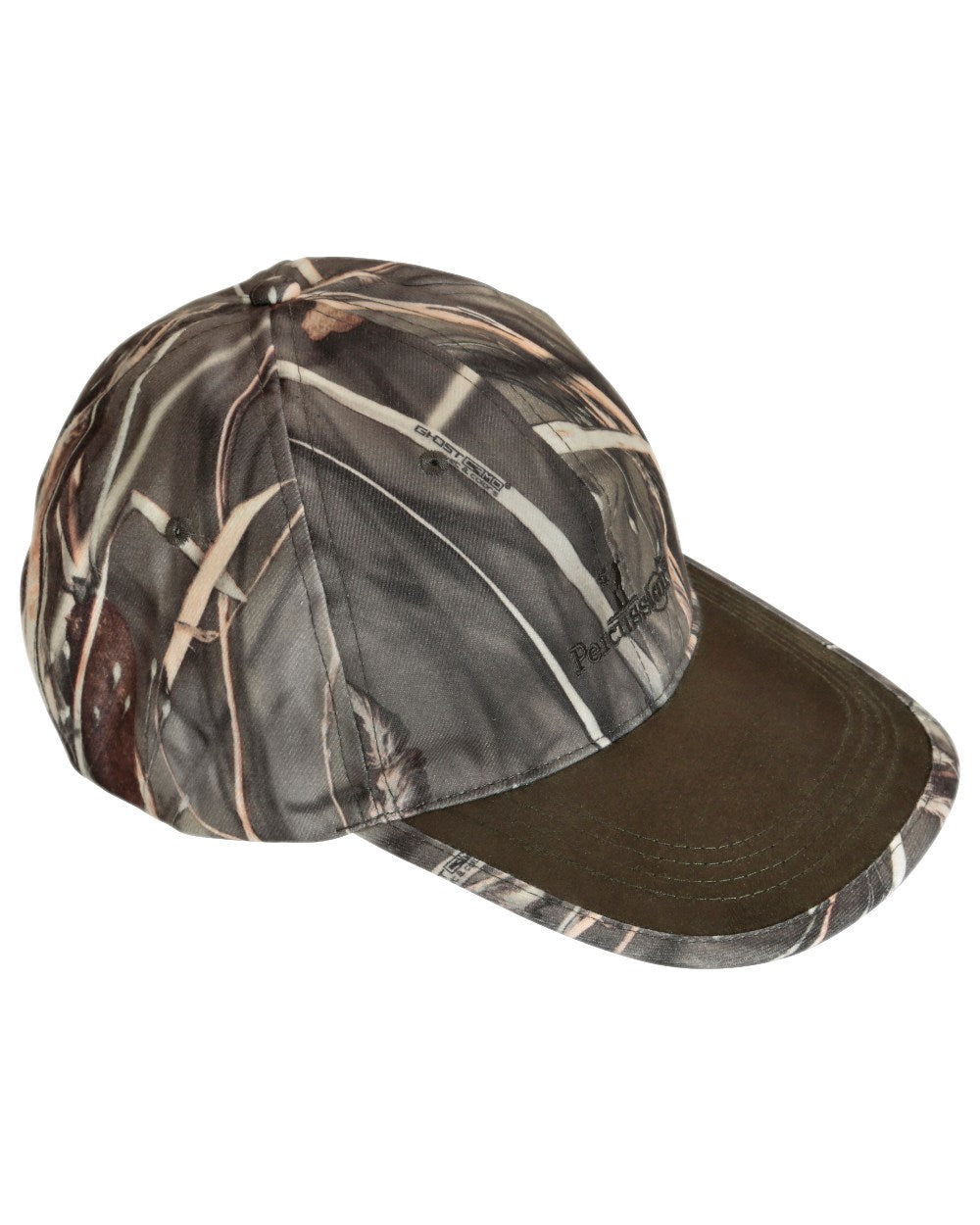 Ghostcamo Wet coloured Percussion Ghostcamo Baseball Cap on white background 