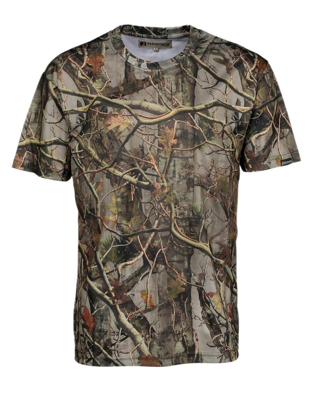 Ghostcamo Forest Evo coloured Percussion Ghostcamo T-Shirt on white background 