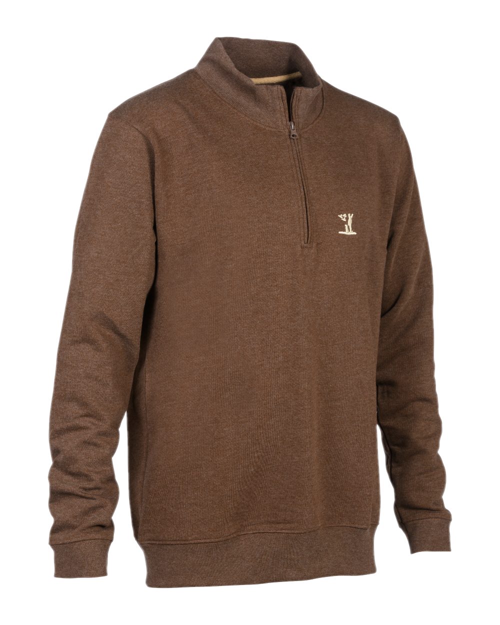 Brown coloured Percussion High Neck Sweatshirt on white background 