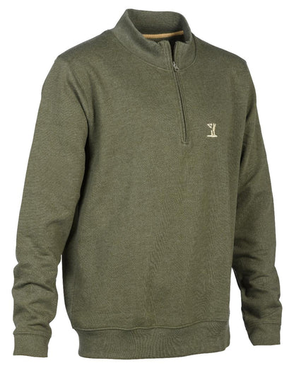 Khaki Coloured Percussion High Neck Sweatshirt On A White Background 