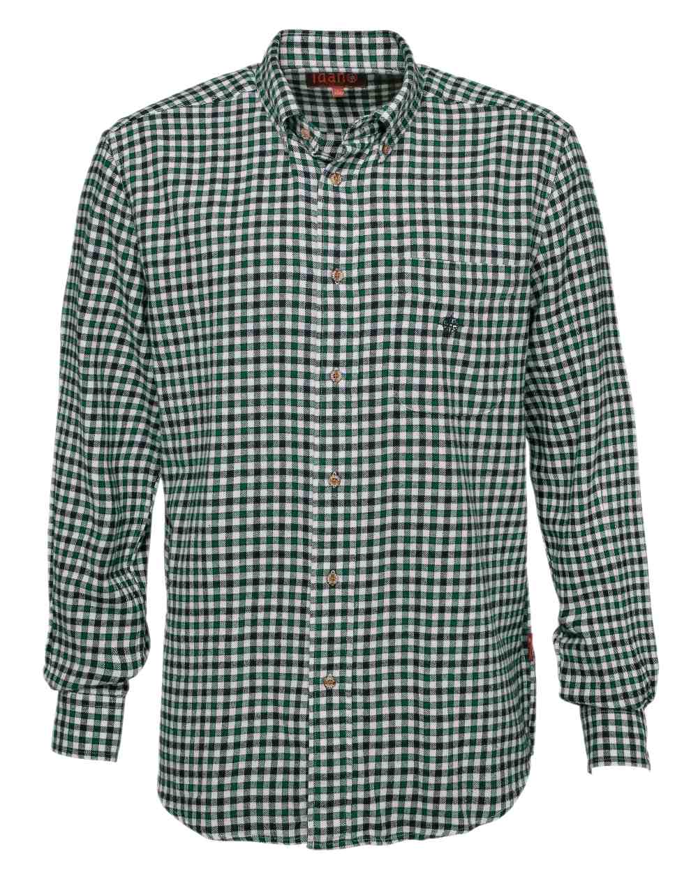 Green Blue coloured Percussion Honfleur Shirt on white background 