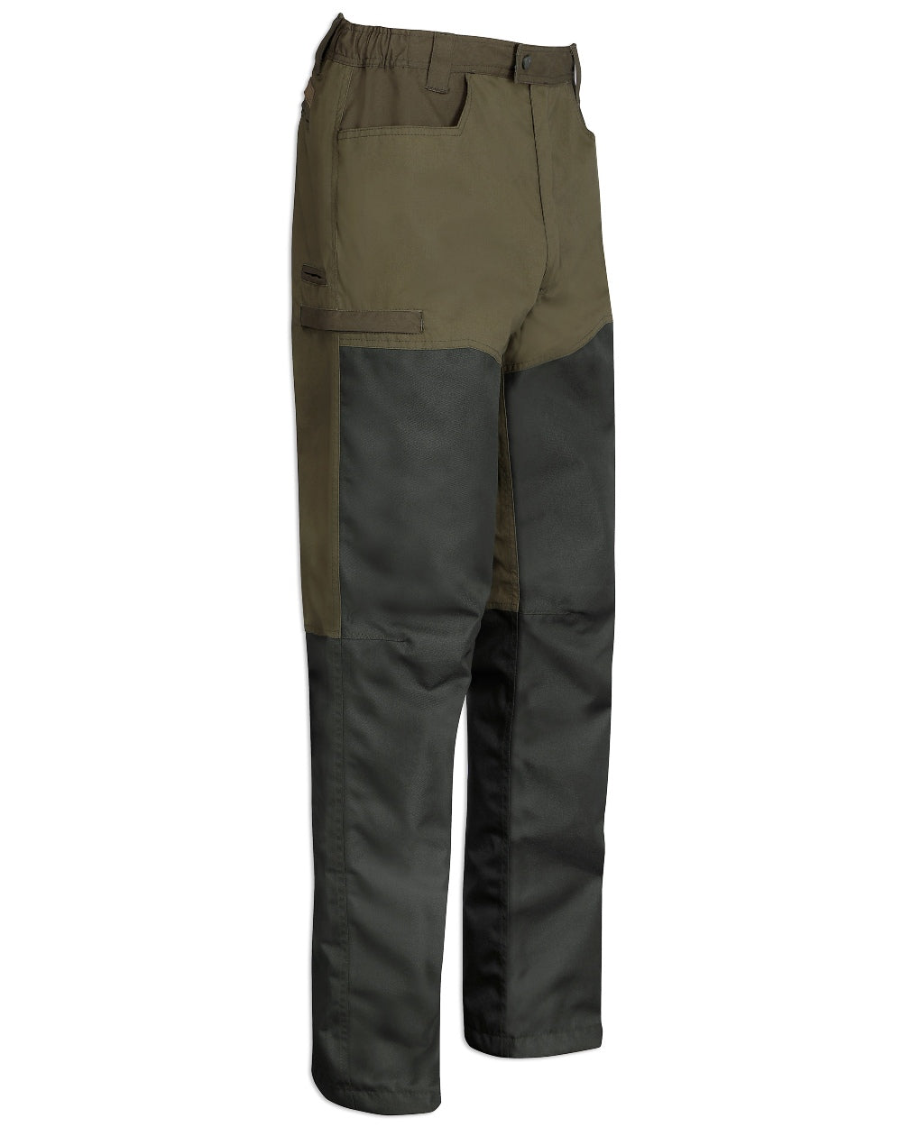 Khaki coloured Percussion Imperlight Reinforced Trousers on white background 