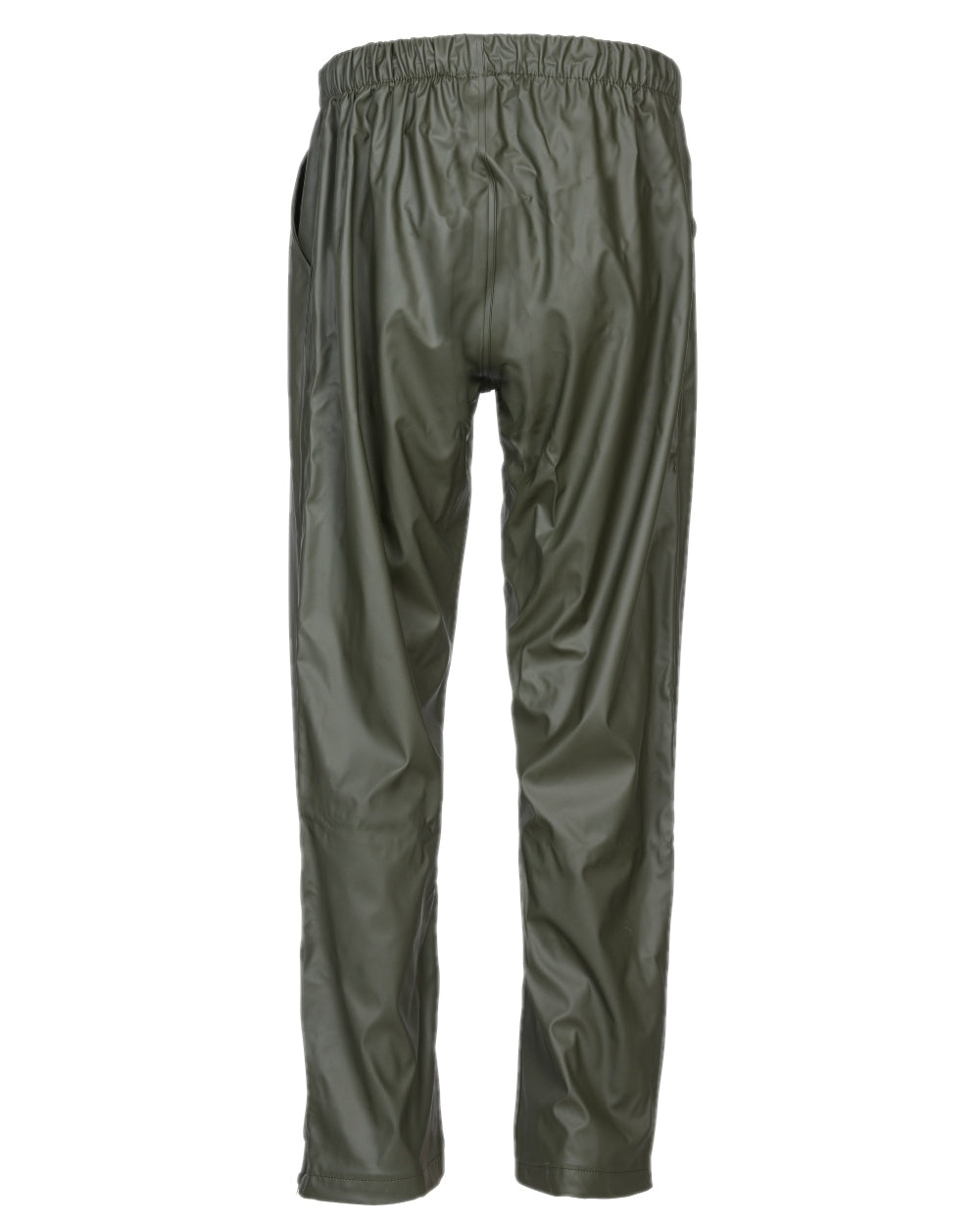 Khaki coloured Percussion Impersoft Waterproof Trousers on white background 