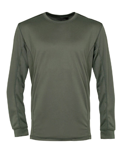 Khaki coloured Percussion Megadry Sweatshirt on white background 