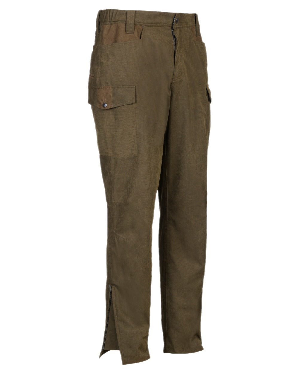 Khaki Coloured Percussion Mens Bristol Hunting Spindle Trousers on white background 