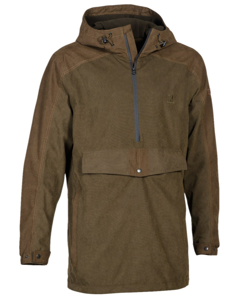 Khaki Coloured Percussion Mens Bristol Smock on white background 