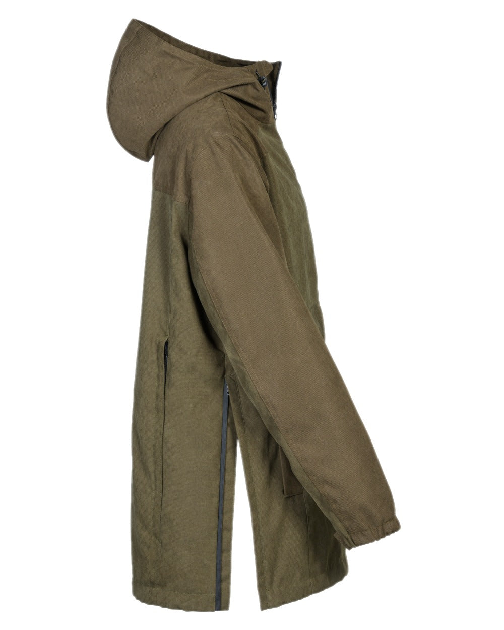 Khaki Coloured Percussion Mens Bristol Smock on white background 