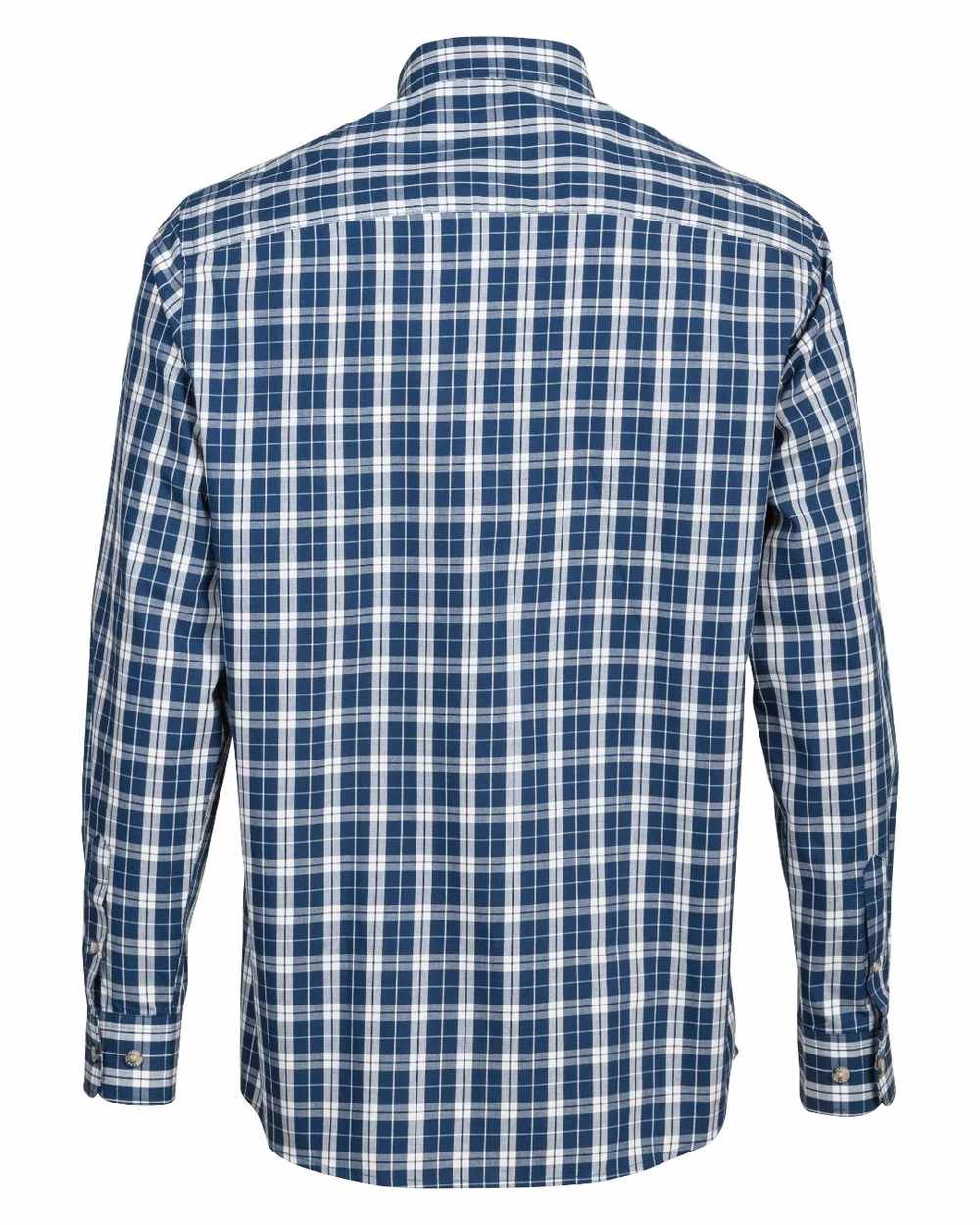 Blue coloured Percussion Mens Dorset Shirt on white background 