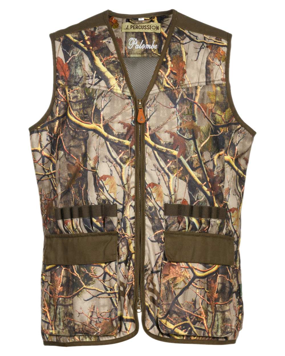 Forest coloured Percussion Palombe Ghostcamo Vest on white background 