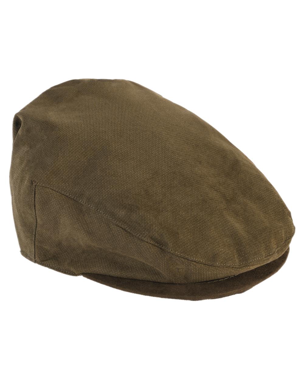 Khaki coloured Percussion Rambouillet Original Flat Cap on white background 