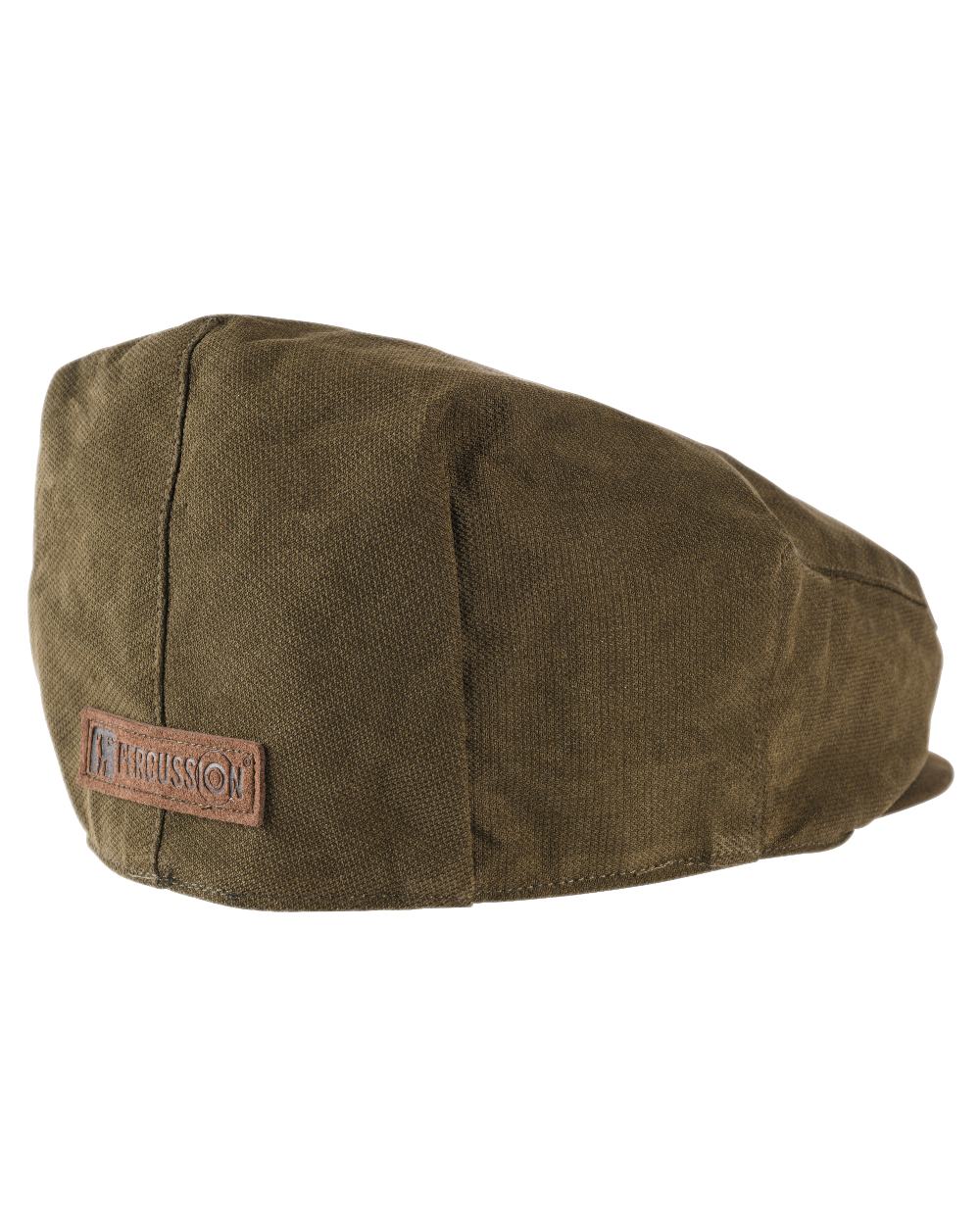 Khaki coloured Percussion Rambouillet Original Flat Cap on white background 