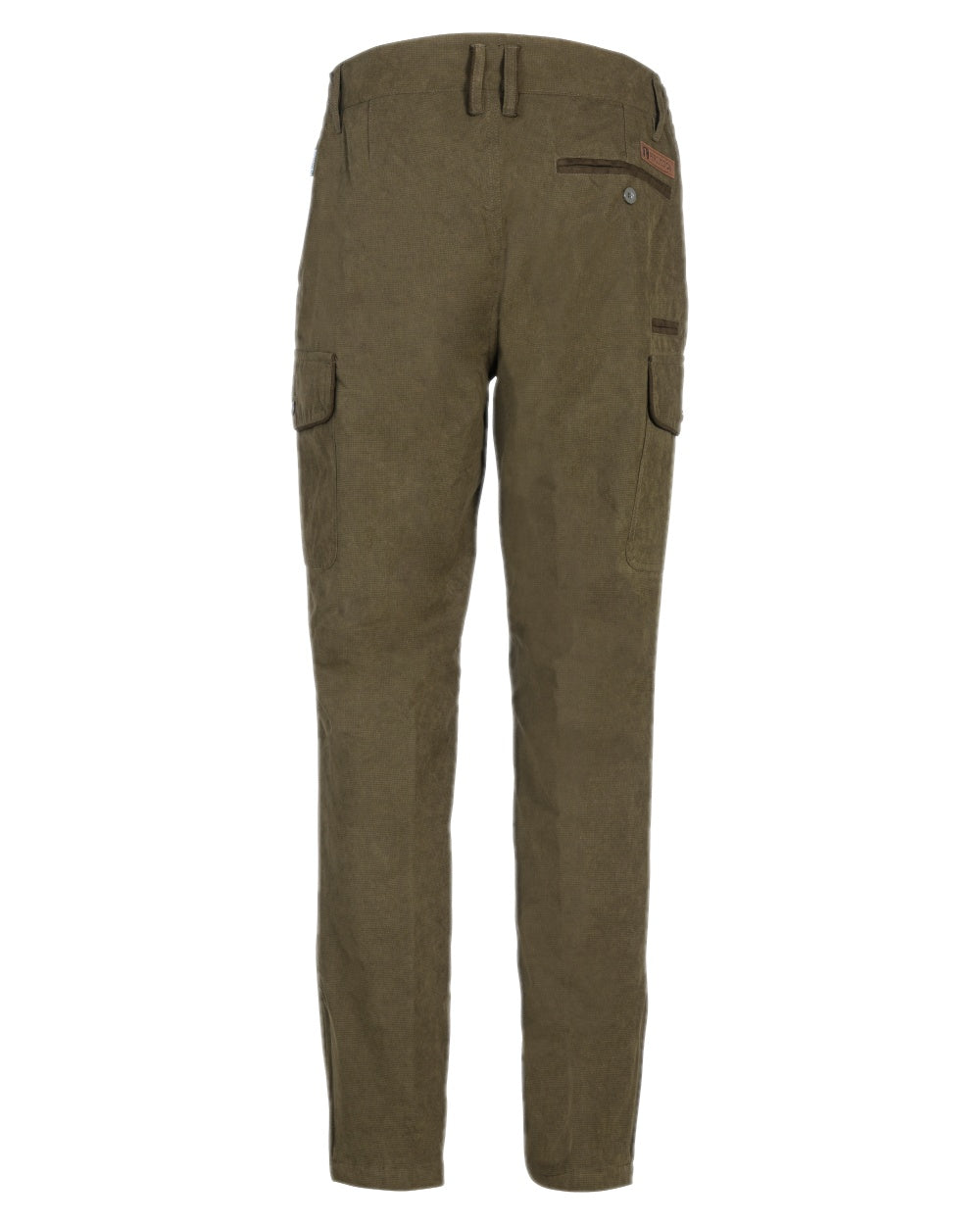 Khaki coloured Percussion Rambouillet Original Waterproof Trousers on white background 