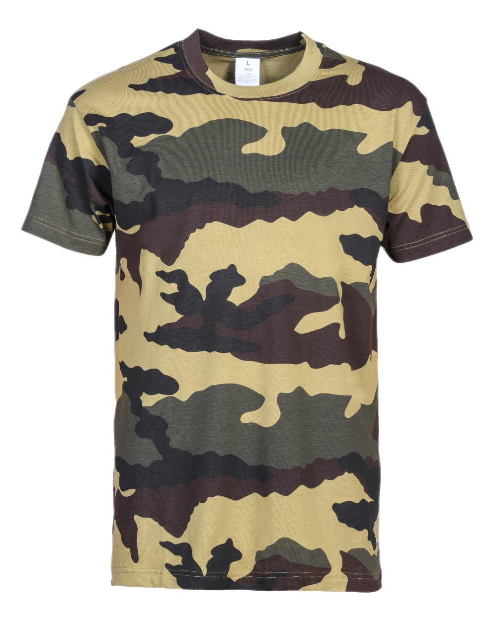 Khaki Beige Camo coloured Percussion T-Shirts Camo Three Pack on white background 