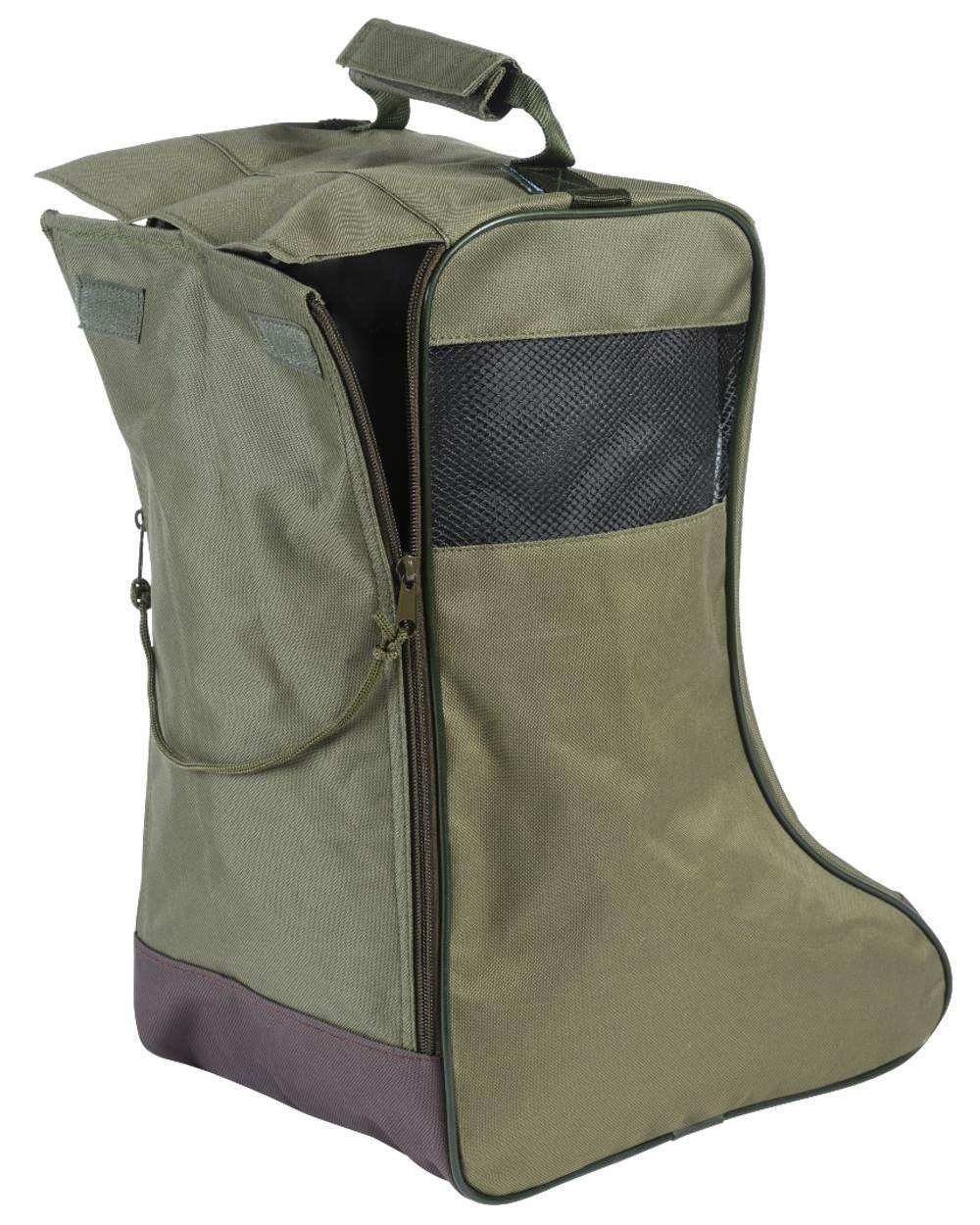 Khaki coloured Percussion Tall Boot Bag on white background 