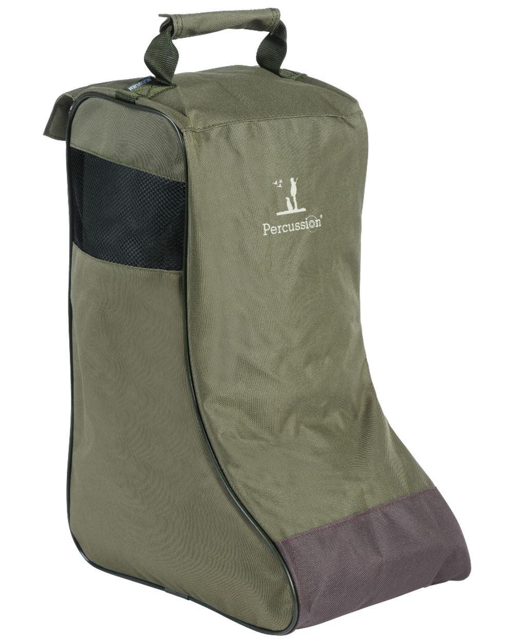 Khaki coloured Percussion Tall Boot Bag on white background 