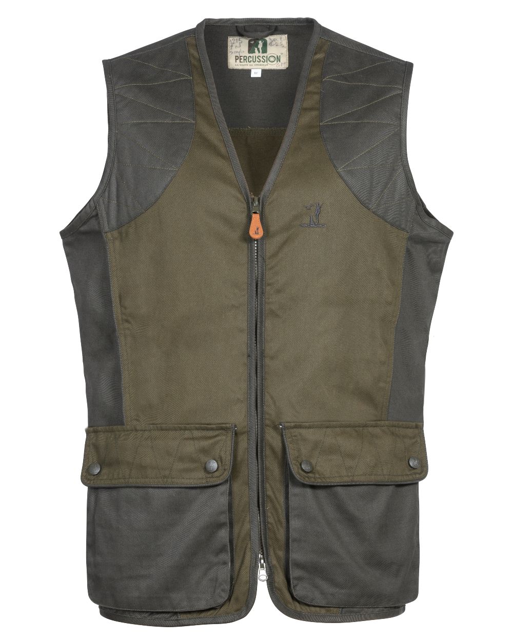 Light Khaki coloured Percussion Tradition Hunting Gilet on white background 