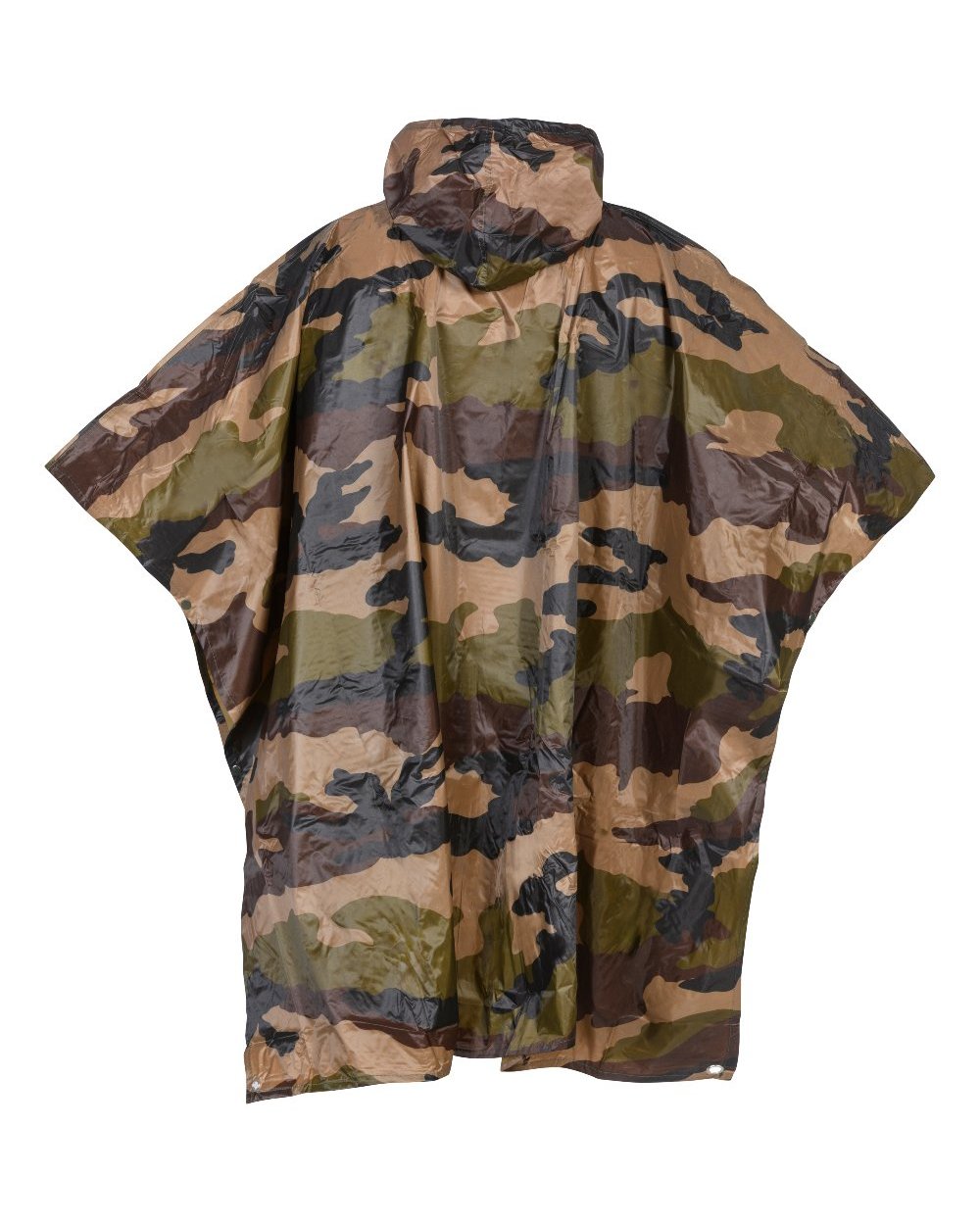 Central Europe Camo coloured Percussion Waterproof Poncho on white background 