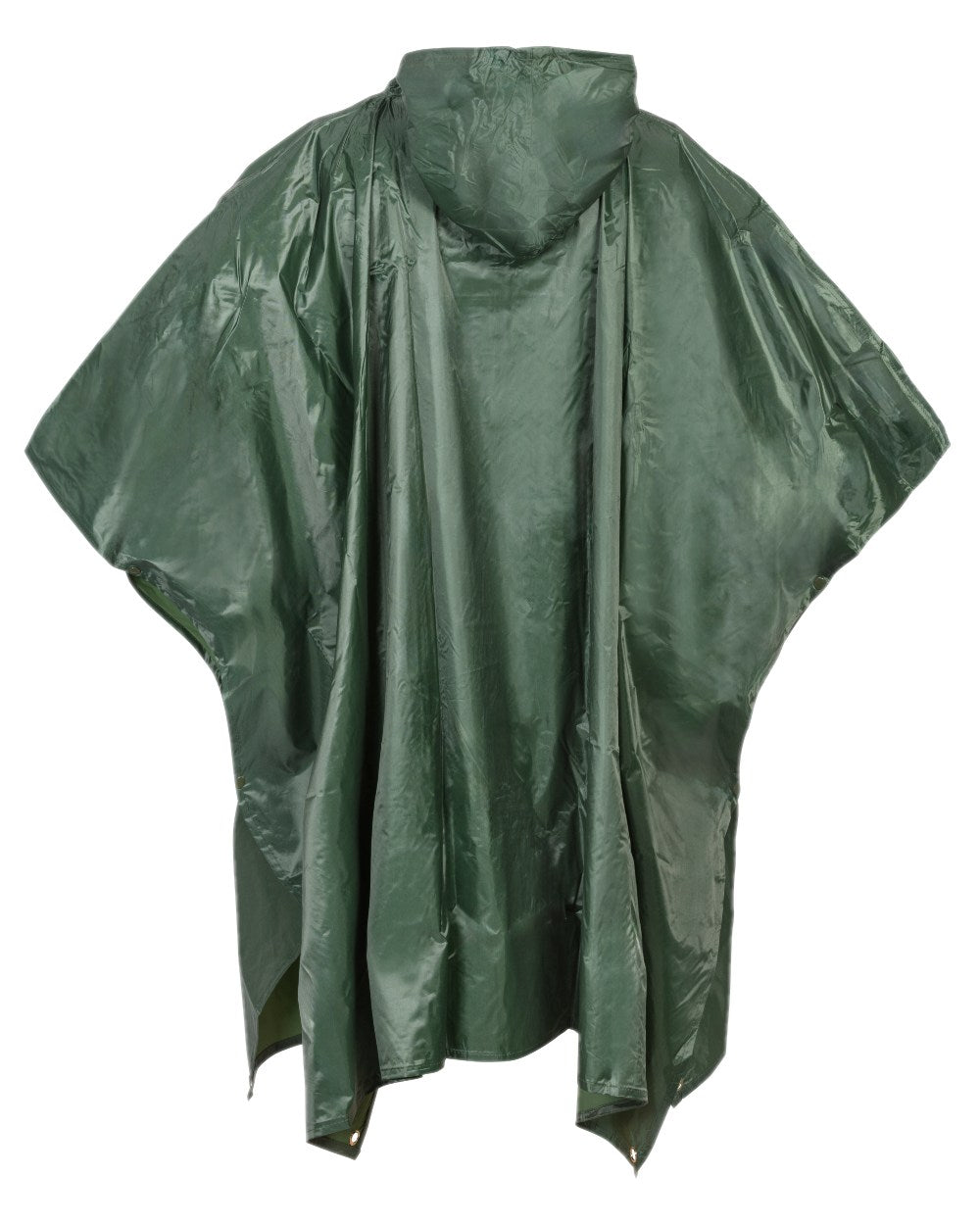 Khaki coloured Percussion Waterproof Poncho on white background 