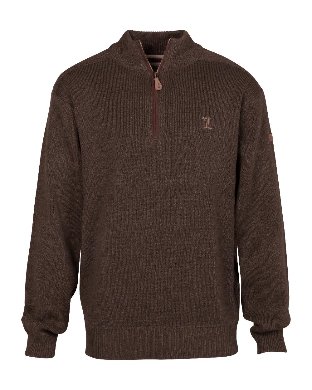 Percussion Zip Neck Hunting Pullover in Brown 