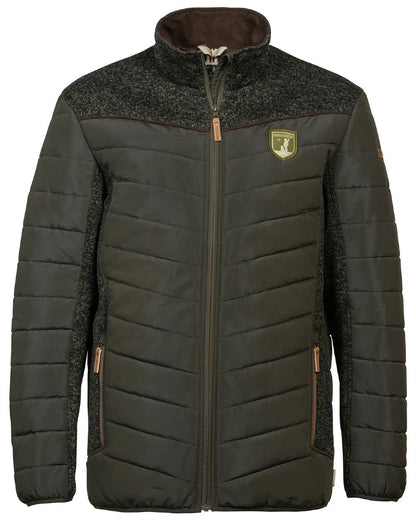 Khaki coloured Percussion Doudonne Alaska Padded Jacket on white background 