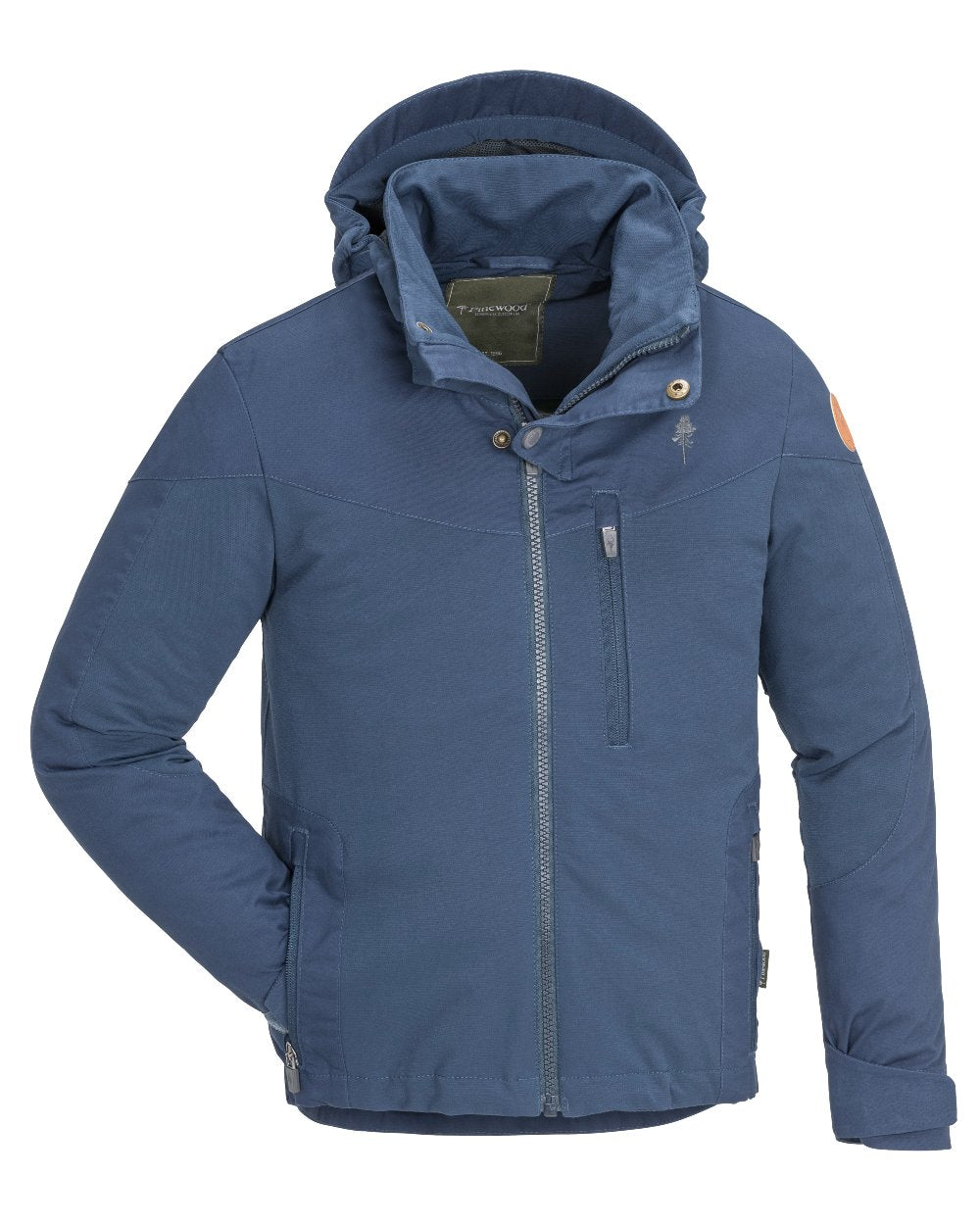 Dark Dive coloured Pinewood Childrens Finnveden Hybrid Jacket on white background 