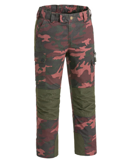Dusty Plum Jungle coloured Pinewood Childrens Lappland Camou Trousers on white background 