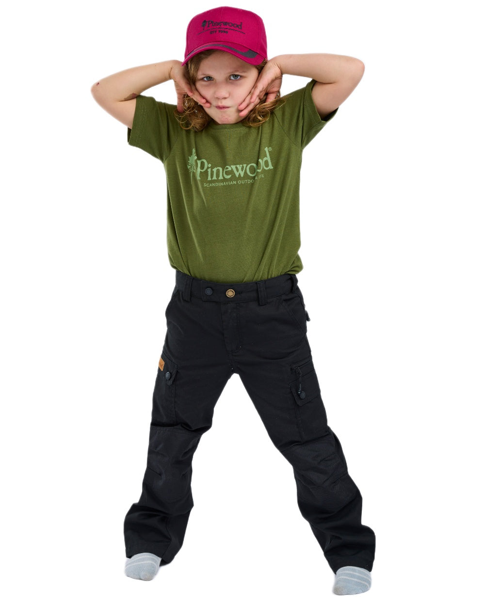 Black coloured Pinewood Childrens Lappland Trousers on white background 