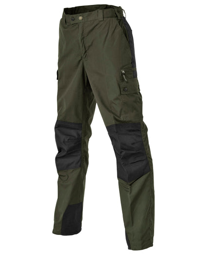 Moss Green Black coloured Pinewood Childrens Lappland Trousers on white background 