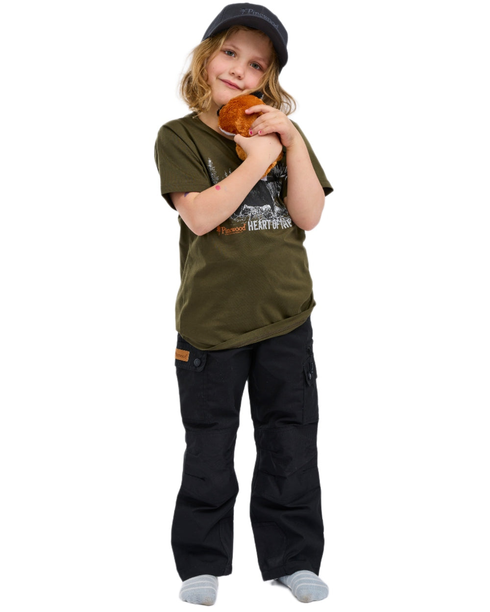 Green coloured Pinewood Childrens Moose T-Shirt on white background 