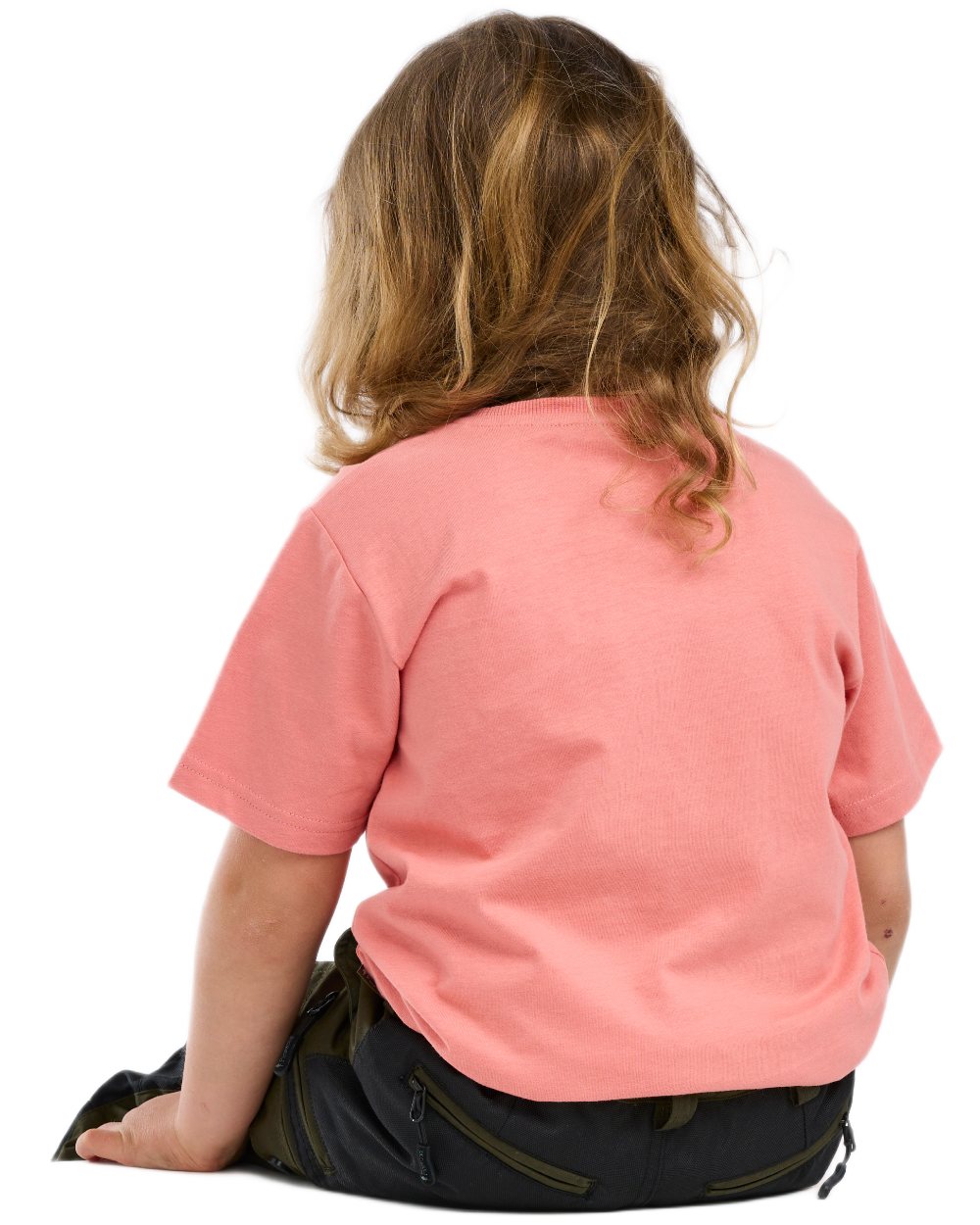 Lantana Pink coloured Pinewood Childrens Outdoor Life T-Shirt on white background 