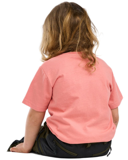 Lantana Pink coloured Pinewood Childrens Outdoor Life T-Shirt on white background 