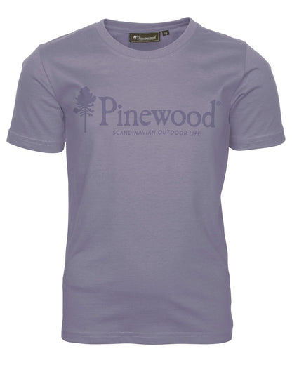 Light Lilac coloured Pinewood Childrens Outdoor Life T-Shirt on white background 