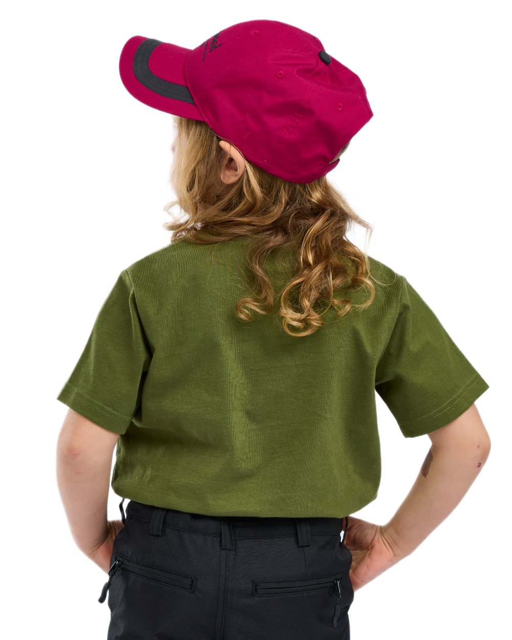 Pine Green coloured Pinewood Childrens Outdoor Life T-Shirt on white background 