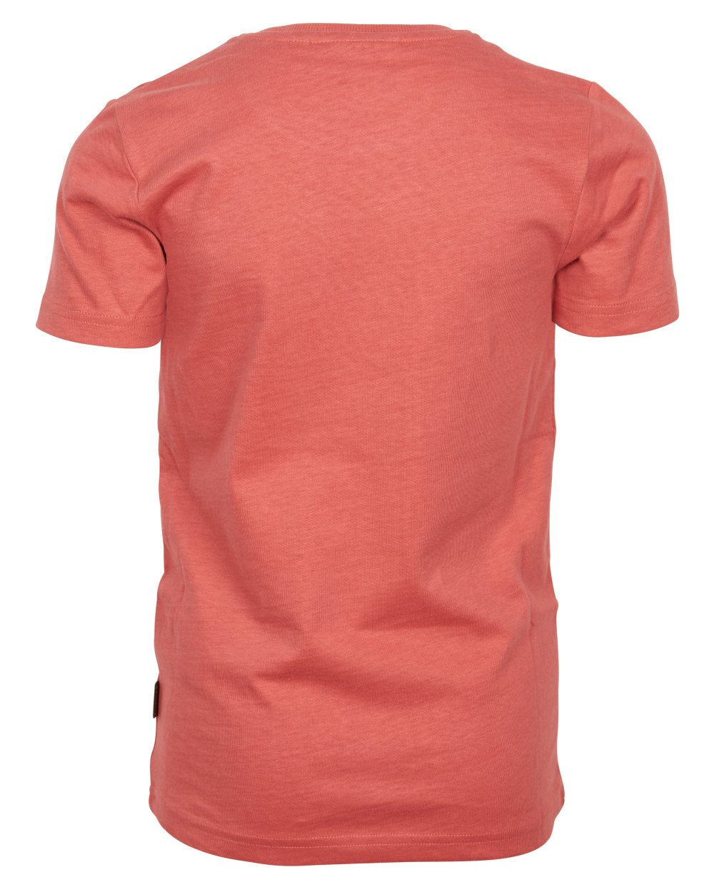 Pink coloured Pinewood Childrens Outdoor Life T-Shirt on white background 