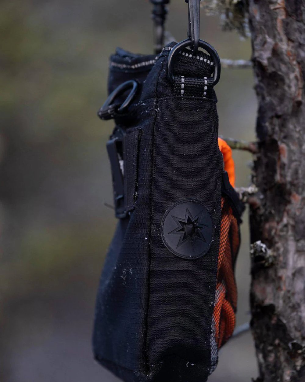 Black Coloured Pinewood Dog Sports Small Bag on outdoor background 
