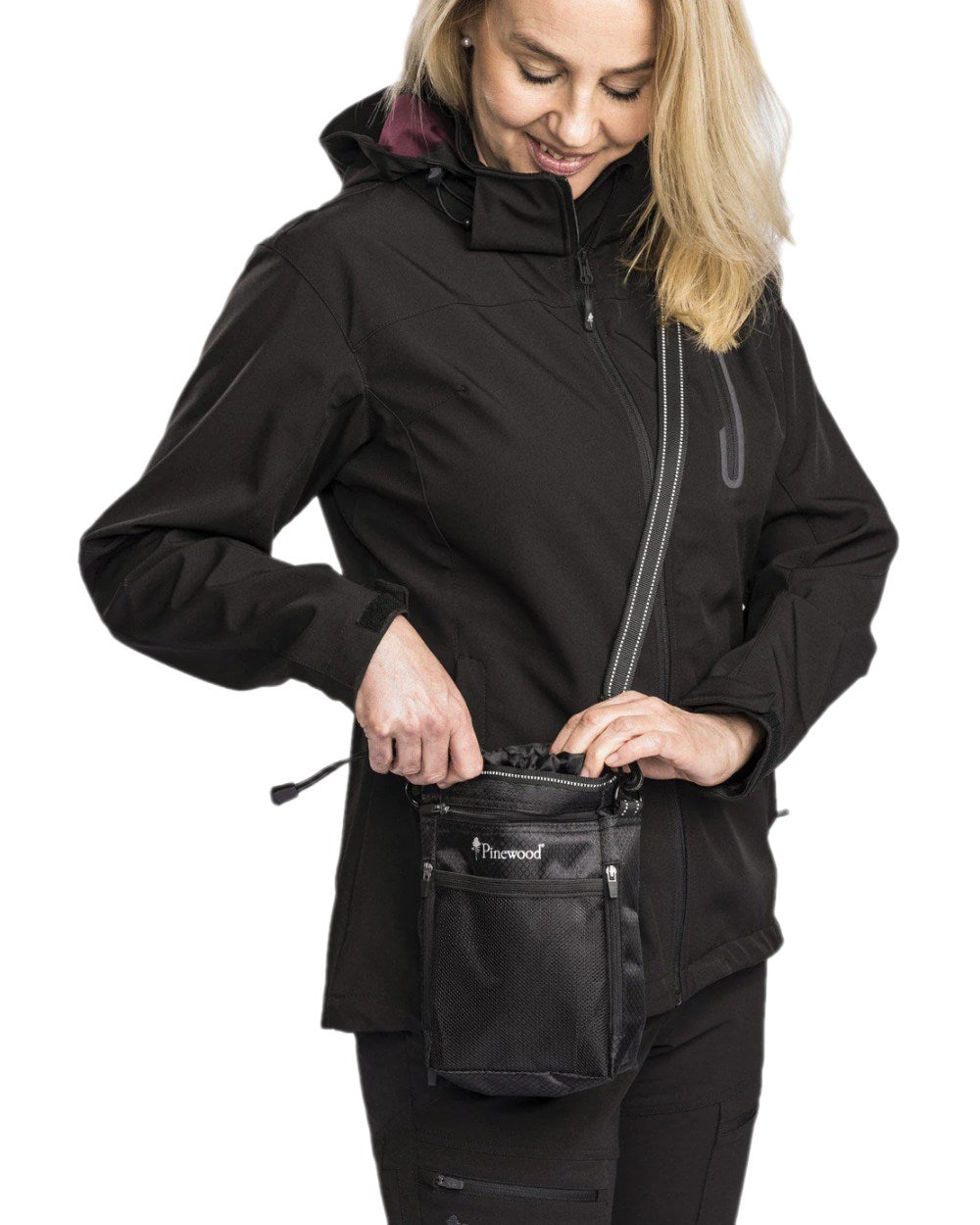Black Coloured Pinewood Dog Sports Small Bag on white background 