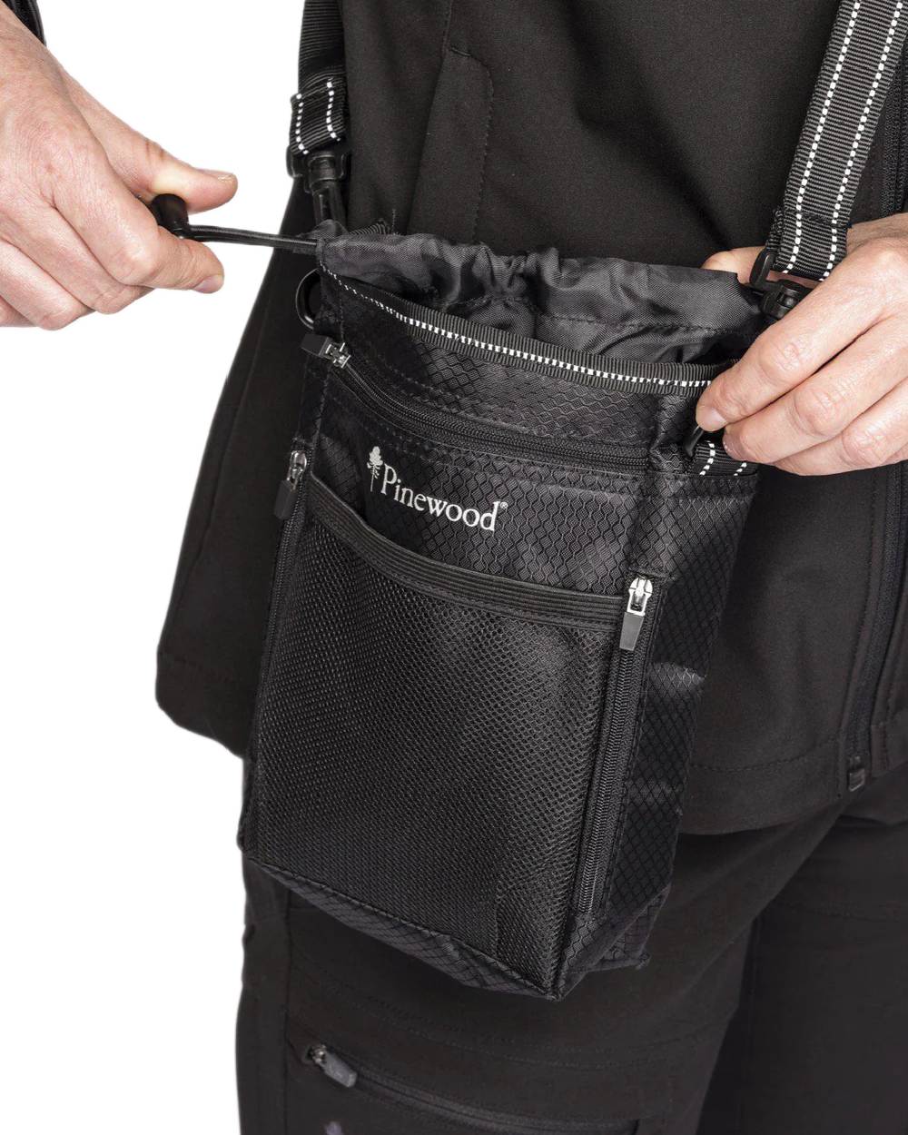 Black Coloured Pinewood Dog Sports Small Bag on white background 