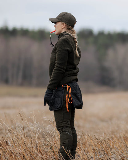 Black Dark Anthracite Coloured Pinewood Dog Sports Utility Belt on forest background 