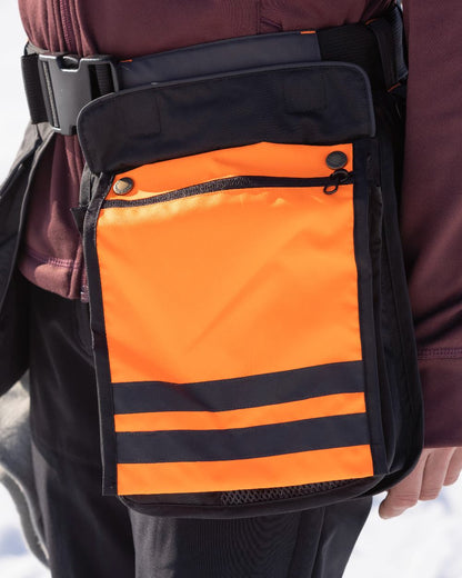 Black Dark Anthracite Coloured Pinewood Dog Sports Utility Belt on snow background 