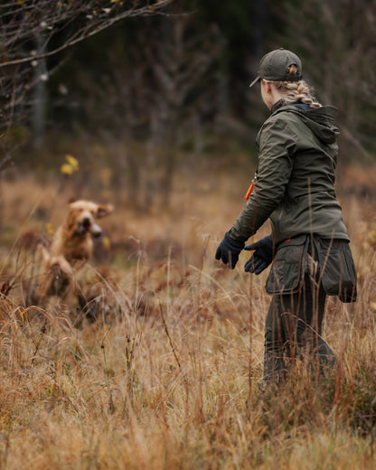 Mossgreen Black Coloured Pinewood Dog Sports Utility Belt on forest background 