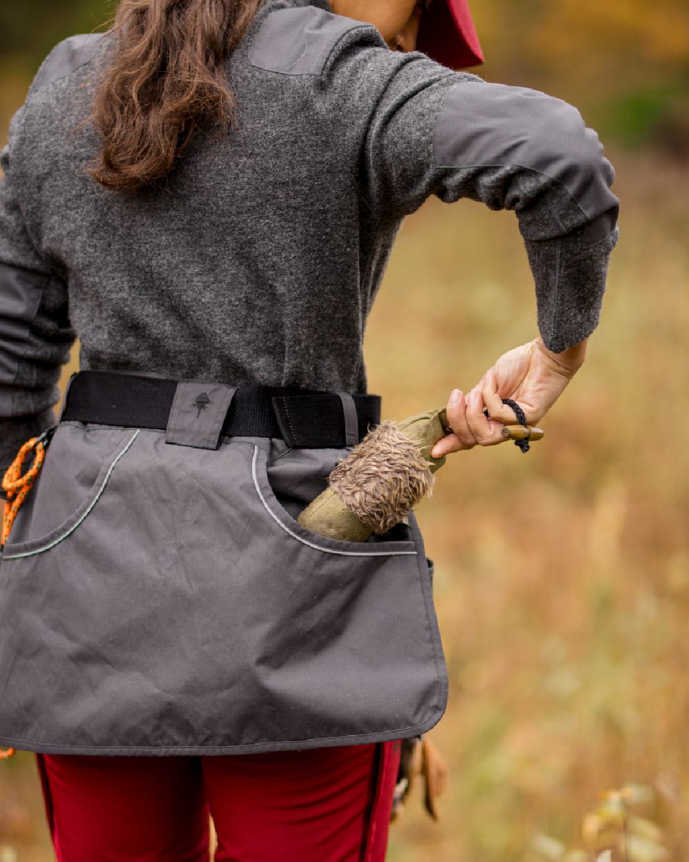 Dark Anthracite Coloured Pinewood Dog Sports Waist Belt on outdoor background 