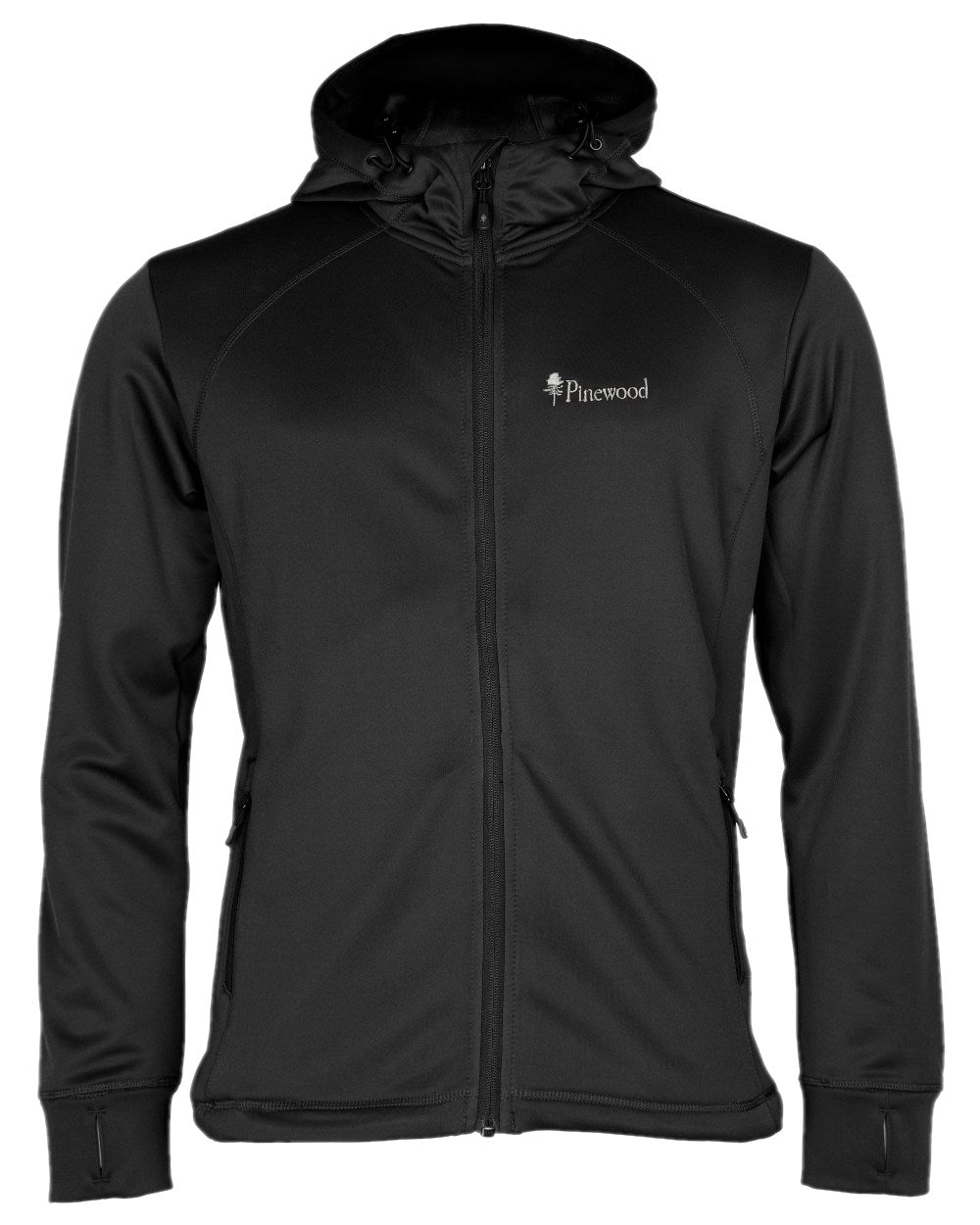 Black Coloured Pinewood Finnveden Hoodie on white background 